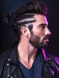 Two Side Braids Hairstyle With Long Hair Mens Braids Hairstyles Long Hair Styles Men Braided Hairstyles