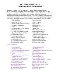 Put your film knowledge to the test and see how many movie trivia questions you can get right (we included the answers). Mit Toast To Iap 2012 Quiz Questions And Answers Pages 1 7 Flip Pdf Download Fliphtml5
