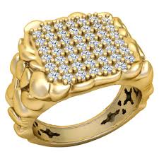 5 out of 5 stars. Mens Gold Nugget Diamond Ring 18 Karat 14k10k Yellow White Etsy