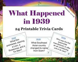Let's solve these free printable trivia questions and answers with fun in order to hold the driving gear among your friends, family, and competitors. 1939 Trivia Etsy