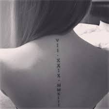 Spine Tattoo Roman Numerals Baby S Birthday Spine Tattoos For Women Back Tattoo Women Spine Tattoos