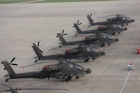 A dramatic video shows a close up view of a u.s. U S Army Apache Attack Helicopters Arrive In Germany