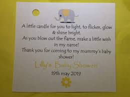 Here are 85 incredible free patterns all with pictured tutorials on how to make the perfect gift do you have a great diy baby gift idea? Blue Yellow Guest Thank You Gifts Elephant Pink Pram Feet 20x Personalised Tags With Baby Shower Candle Tea Light Favours Party Supplies Party Favours