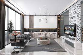 Menampilkannya sebagai cermin utuh meski efek berkilaunya tidak terlalu kuat terpancar, tetapi anda bisa menikmati efek refleksi yang muncul dari cermin ini. Inspirasi Desain Interior Ruang Tamu Keren Untuk Apartemen Baru Anda Arsitag