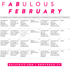 Fabulous February Hiit Blog Daily Workout Month Workout Challenge Workout Calendar