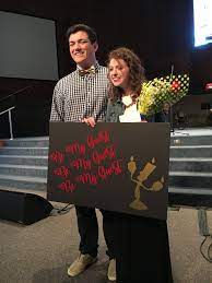 Beauty And The Beast Themed Promposal Cute Prom Proposals Prom Proposal Promposal