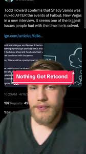 #greenscreen Todd Howard confirmed that nothing was retcond from new vegas  #fallout #fallout4 #falloutnewvegas #fallouttiktok #falloutonprime  #falloutshow #fyp #game #bethesda #toddhoward #games ...