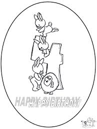 Hoera 4 Jaar Kleurplaten Verjaardag