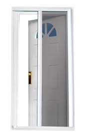 Seasonguard Blanc 97 5 Pouce Retractable Screen Door Fits Portes 95 Pouce To 96 5 Pouce Home Depot Can Retractable Screen Retractable Screen Door Screen Door