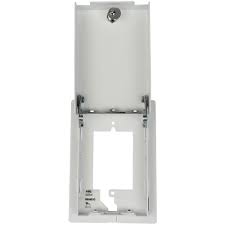 Usually includes removable lugs and white plastic inserts that allow conversion from a wall phone jack to a flush. Flush Mount Locking Wall Plate Cover