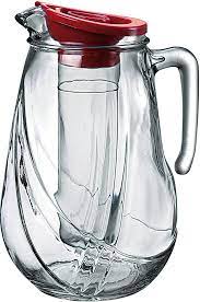 Bormioli Rocco Rolly Glass Pitcher With Ice Tube And Lid 87 Ounce Modern Glass Pitcher Bormioli Rocco Water Jug