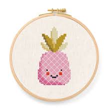 1000+ images about plastic canvas on plastic canvas christmas, cross patterns and. Pink Pineapple Cross Stitch Pattern Happy Fruit Pdf Modern Cute Simple Tropical Counted Cross Stitch Pattern Instant Download Home Hobby Craft Supplies Tools