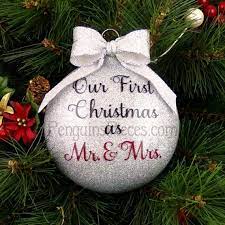 Whether they just got married or have just started dating, a personalized our first christmas ornament is a gift they will cherish throughout their relationship as they grow together in love. Personalized Our First Christmas Married Glitter Ornament Etsy Christmas Ornaments First Christmas Married Diy Christmas Ornaments