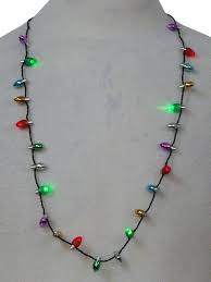 Accessories Light Up Christmas Necklace Light Up Christmas Lights Necklace Strand Of 24 Christmas Light Decorations With 8 Red And Green Led Flashing Christmas Lights And 16 Non Ight Up Silver Gold