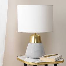 Concrete And Gold Table Lamp Table Lamp Gold Bedside Lamps White Bedside Lamps