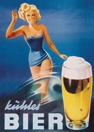 When The Beer Is Kinda Bad The Brewing Company Always Puts A Bathing Beauty On The Poster Rule 22 Vintage Beer Poster Kuh Bier Werbung Bier Kuhles Bier