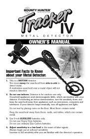 Owner manual 20 pages 1.47 mb. Bounty Hunter Tracker Iv Quick Silver Tk4gwp1 Owner S Manual Manualzz