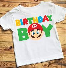 Yoshi super mario birthday personalized custom t shirt iron on transfer decal #110. Mario Birthday Shirt Mario Bros Birthday Boy Mario Theme Etsy