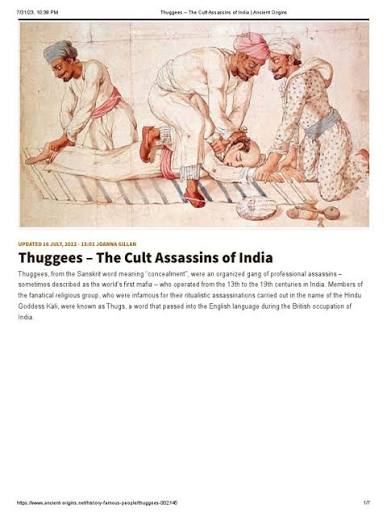 Thuggees: India's Cult Assassins History | PDF