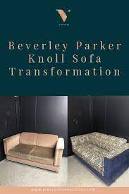 Beverley Parker Knoll Sofa Reupholstered In W Morris Fabric Vintique Upholstery Sofa Reupholstered Modern Vintage Furniture Sofa Inspiration
