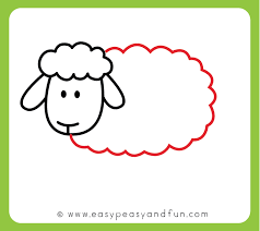 The nose looks slightly like a heart. How To Draw A Sheep Step By Step Sheep Drawing Tutorial Easy Peasy And Fun