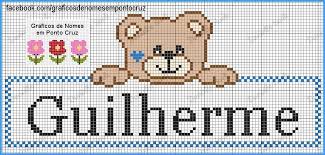 20 gráficos de alfabeto em ponto cruz 7 comentarios as letras em ponto cruz são muito utilizadas para bordar nomes e brasões em peças como: Guilherme Nomes Em Ponto Cruz Ponto Cruz Infantil Fadas Ponto Cruz