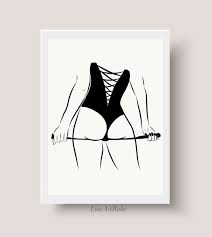 BDSM Erotic Line Art Kinky Sensual Female Drawing Sexy - Etsy