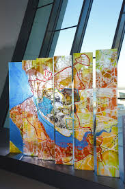 Liverpool Map By Inge Panneels And Jeffrey Sarmiento Commissioned By The Museum Of Liverpool 2010 Made O Glass Frit Painting Glass Wall Art Liverpool Map