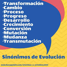 Sinonimos De Evolucion Transformacion Cambio Proceso Progreso Desarrollo Crecimiento Conversion Mutacion Mud Sinonimos Y Antonimos Antonimos Sinonimos