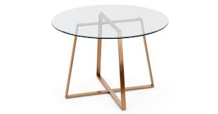 Haku Round Large Dining Table Copper And Glass 110cm Large Dining Table Glass Kitchen Tables Dining Table Copper
