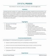 Document Control Manager Resume Example Company Name Cedar Hill Texas