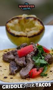 This baja fish taco recipe is super easy to make, healthy, and full of flavor. Blackstone Steak Tacos Easy Street Tacos On The Griddle