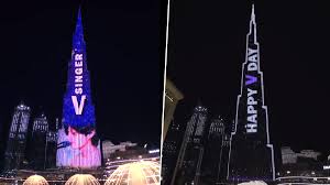 Bts v historically becomes first idol with individual ad on burj khalifa the tallest building in the world, as a gift from his chinese fanbase. Taehyungonburjkhalifa Bts Singer V Gets Grand Birthday Display On Burj Khalifa With Winter Bear Song Playing In Background Army Cannot Keep Calm Watch Video Of World S Tallest Building Latestly