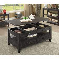 Ideal for storing all your bits and bobs, using your laptop and keeping living room tidy. Furniture Of America Shania Wood Lift Top Coffee Table In Antique Black Idf 4615bk C