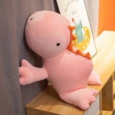 Kuscheltier Dinosaurier in Rosa oder Grün (ca. 38 cm