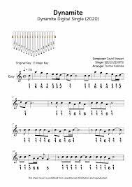 Each tabs should match the number of tines on your kalimba. Tonton Kalimba Bts Dynamite Easy By Tonton Kalimba