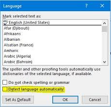 Change Default Dictionary In Office 365