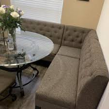 3pc light gray wooden breakfast nook dining set corner booth bench kitchen table. Tripton Corner Dining Bench Ashley Furniture Homestore