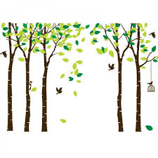 So, i decided to take a different route and use far more durable adhesive vinyl for the project and recommend that you do the same to make your own decals. Large Birch Tree Vinyl Wall Decal With Birds And Birdcage Removable Mural Wall Stickers Diy Art Decor For Kids Bedroom Living Room Nursery Wallsymbol Com