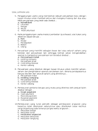 Dokter 6 documents similar to soal uts bahasa indonesia kelas 5 semester 1(2).doc. Soal Uas Akuntansi Manajemen Semester 6
