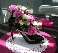 High Heel Shoe Centerpiece Ideas Shoe Centerpieces Maybe Something To Go On Some Of The Wine Birthday Table Decorations Birthday Decorations Birthday Table