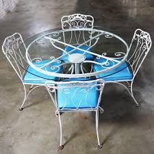 We did not find results for: Salterini Style Wrought Iron Patio Set Round Table Four Chairs Turquoise Seats At 1stdibs