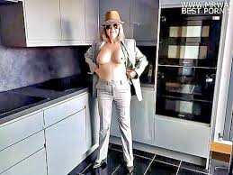 Hot babe in pink bikini - kitchen fun