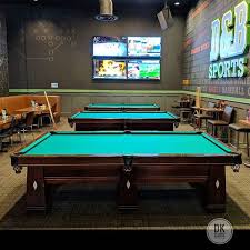 Finished Recovering 3 9 Foot Ae Schmidt Pool Tables At Dave Busters Orange Tour Green Felt Billiards Dkbil Man Cave Home Bar Country Man Cave Pool Table