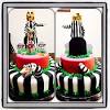8 round vanilla sponge, buttercream filled cake covered in fondant/sugar paste. 1