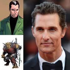 My pick for James Gunn's DCU. Reading from Left to Right Josh Brolin as the  voice for Swamp Thing Glenn Powell as Hal Jordan/Green Lantern (my cousin  btw) Aldis Hodge as Mr.