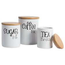 Maybe you would like to learn more about one of these? Dii White Coffee Sugar Tea Ceramic Canister Set Of 3