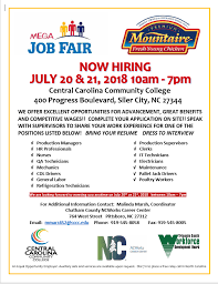 Mega career fair incorporate several exciting job & training fair in one: Mega Job Fair At Cccc In July Esl At Central Carolina Community College