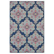 Oversized floral patterns in bold tones make this indoor/outdoor area rug from the aloha collection a standout choice for your patio, deck, or porch. Allen Roth Outdoor Navy Rectangular Machine Made Moroccan Area Rug Actual 10 Ft W X 8 Ft L Lowes Com Moroccan Area Rug Lowes Outdoor Rugs Blue Outdoor Rug
