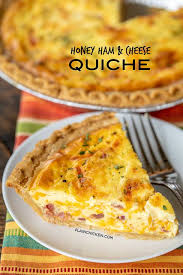 Honey Ham And Cheese Quiche Can Be Made Ahead Of Time And Refrigerated And Even Frozen For La In 2020 Ham And Cheese Quiche Leftover Honey Baked Ham Recipe Honey Ham